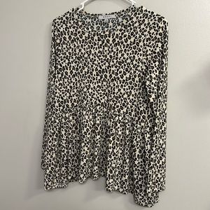 Leopard print long sleeve tee